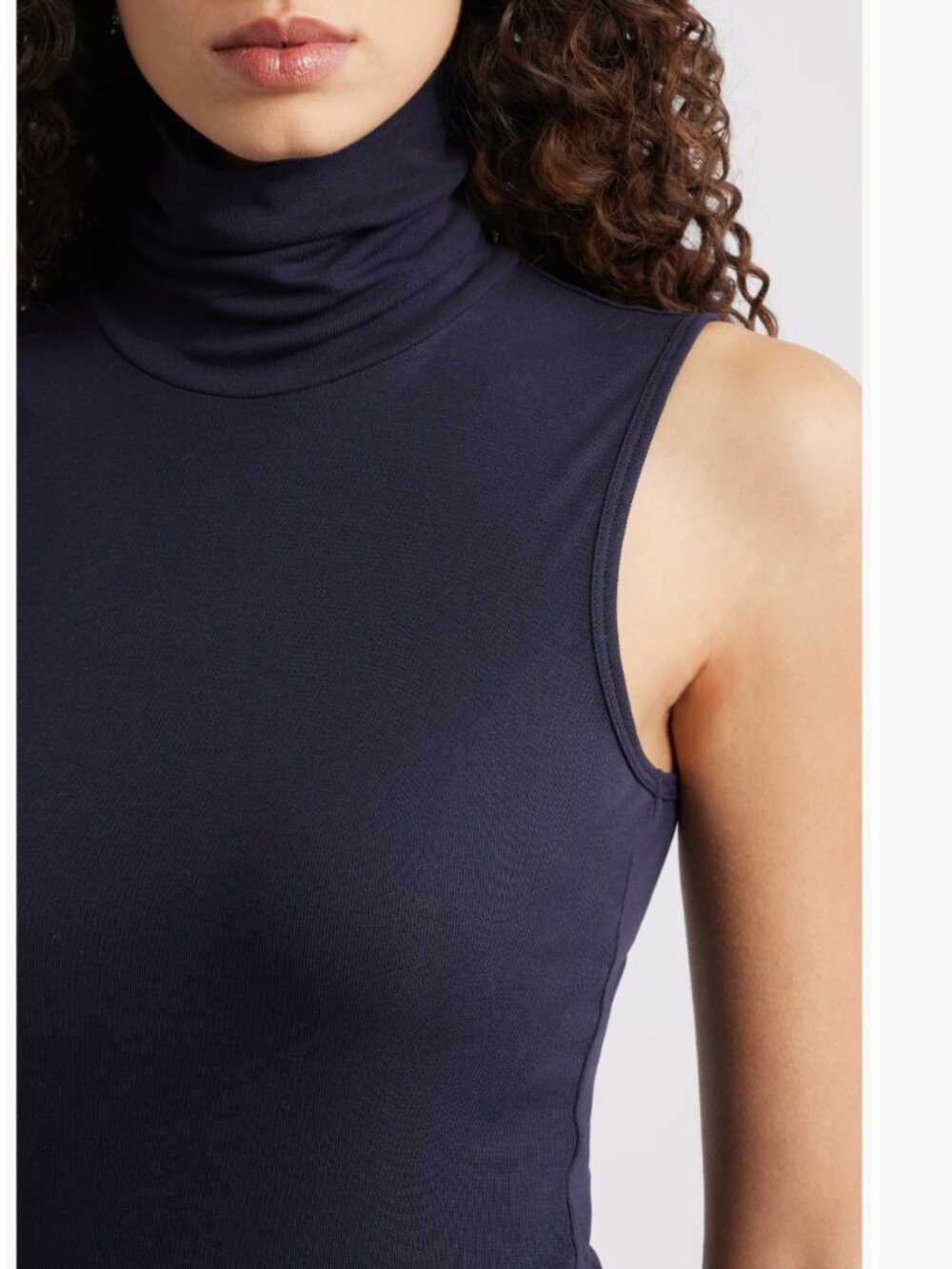 Theory Wendel Sleeveless Turtleneck Top in Deep Navy NEW M - Picture 12 of 14